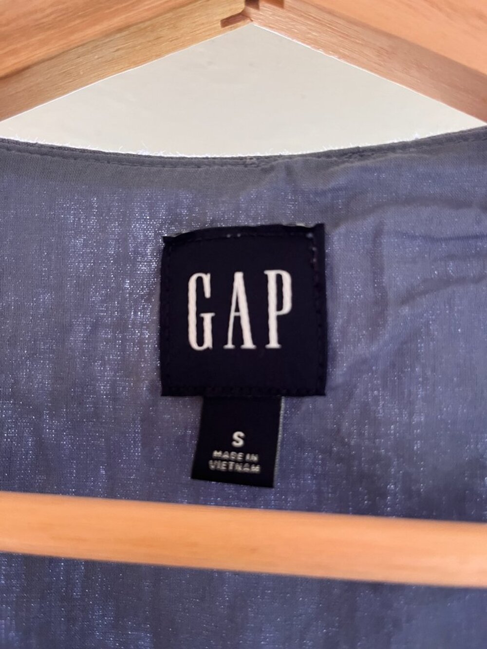 GAP Linen Blend Button Front Crop Tank Top Blue Gray Size S - Picture 2 of 4